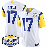 Men's Los Angeles Rams #17 Puka Nacua White 2024 NFC West Champions F.U.S.E. Vapor Untouchable Stitched Jersey,baseball caps,new era cap wholesale,wholesale hats